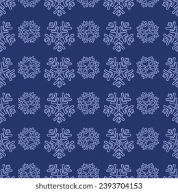 Snowflakes winter pattern on a blue background