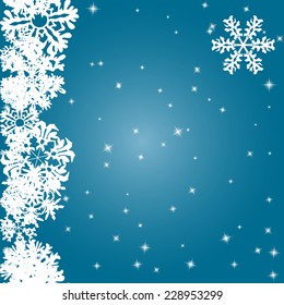 Snowflakes Winter seamless border, seamless texture, endless pattern. Use as greeting card