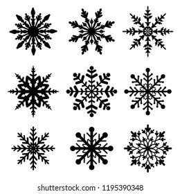 Snowflakes winter set. Vector illustration.