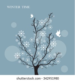 Snowflakes Winter tree