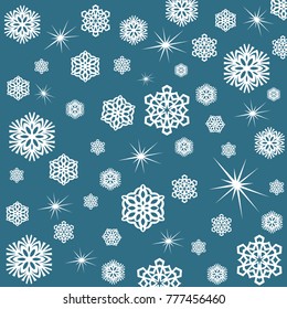 snowflakes, wrapping paper, Christmas, vector illustration