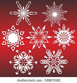 Snowflakes wreath. Merry Christmas. Happy New Year. Holidays. Vector logo, emblems, design. for greeting cards, gifts