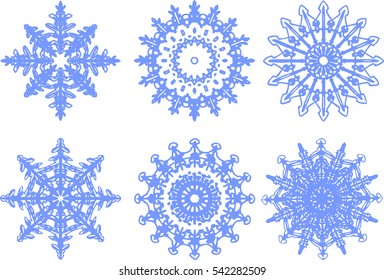 Snowflakes-5, vector graphics