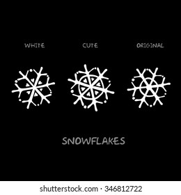 snowflakes/original vector white snowflakes on a black background