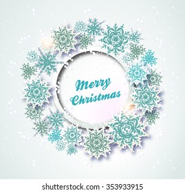 Snowflakes-Winter Background , Christmas and New Year Illustration