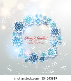 Snowflakes-Winter Background , Christmas and New Year Illustration