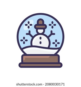 snowglobe filled line style icon. Xmas winter element. EPS 10