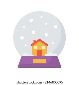 Snowglobe home Vector icon which is suitable for commercial work and easily modify or edit it

