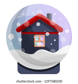 Snowglobe house icon. Cartoon of snowglobe house vector icon for web design isolated on white background