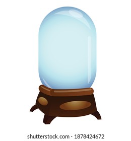 Icono de Snowglobe. Caricatura del icono del vector del globo de nieve para el diseño web aislado en fondo blanco