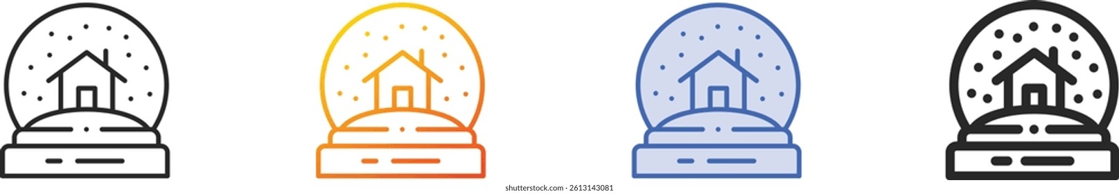 snowglobe icon.Thin Linear, Gradient, Blue Stroke and bold Style Design Isolated On White Background