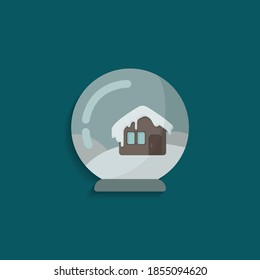 snow-globe isolated vector flat illustration. design element