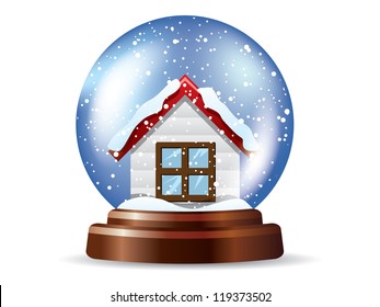 Snowglobe with a lonely house