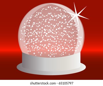 Snowglobe on a Silver Base with Falling Snow