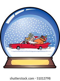 Snow-globe Santa's Ride