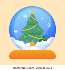 Snowglobe mit Baum-Weihnachtssymbol Illustrator