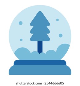 Snowglobe winter vector icon illustration