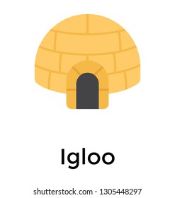 Snowhouse flat icon, igloo 