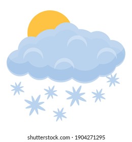 Snowing cloud icon. Cartoon of snowing cloud vector icon for web design isolated on white background
