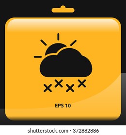snowing cloud and sun icon. weather vector illustration