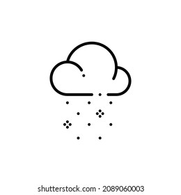 Snowing from a cloud. Winter weather. Pixel perfect, editable stroke icon