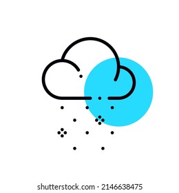 Snowing from a cloud. Winter weather. Pixel perfect, editable stroke geometric icon