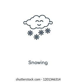 Snowing concept line icon. Linear Snowing concept outline symbol design. This simple element illustration can be used for web and mobile UI/UX.