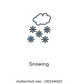 Snowing concept line icon. Linear Snowing concept outline symbol design. This simple element illustration can be used for web and mobile UI/UX.