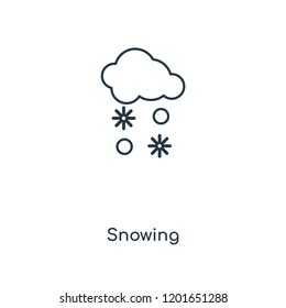 Snowing concept line icon. Linear Snowing concept outline symbol design. This simple element illustration can be used for web and mobile UI/UX.