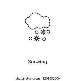 Snowing concept line icon. Linear Snowing concept outline symbol design. This simple element illustration can be used for web and mobile UI/UX.