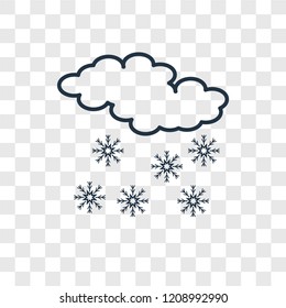 Snowing concept vector linear icon isolated on transparent background, Snowing concept transparency concept in outline style