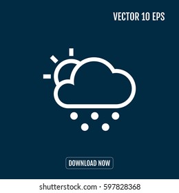 snowing day sun cloud vector icon weather forecast