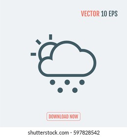 snowing day sun cloud vector icon weather forecast