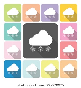 Snowing Icon color set vector illustration.