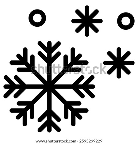 Snowing icon design. Symbol of cold, winter, snow, ice, and weather. Vektor on white background.