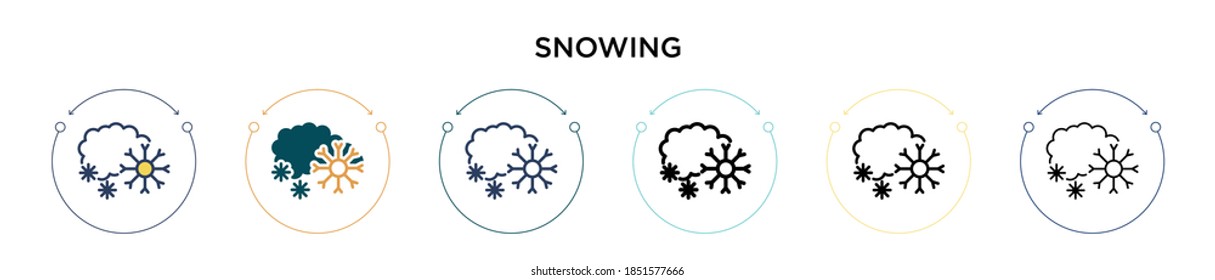 Icono de nivelación en el estilo relleno, delgado, contorno y trazo. Ilustración vectorial de dos diseños de iconos vectoriales de nieves coloreados y negros se pueden utilizar para móviles, ui, web