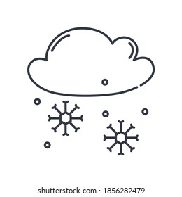 Snowing icon, linear isolated illustration, thin line vector, web design sign, outline concept symbol with editable stroke on white background.