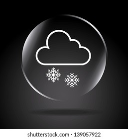 snowing icon over black background vector illustration