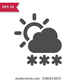 Snowing Icon. Snow, Cloud, Snowflake, Weather, Winter, Sun. Professional, pixel perfect icon, EPS 10 format.