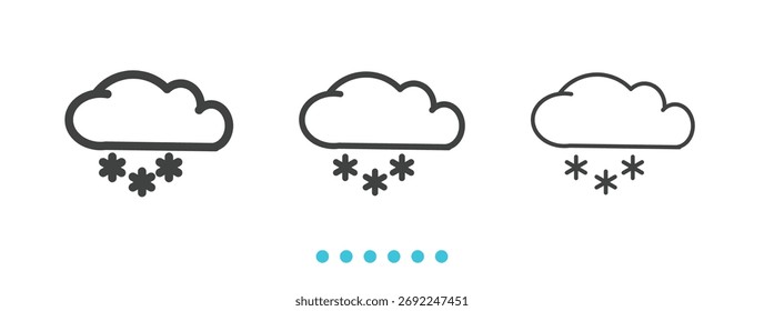 Snowing icon. Thin line icon vector
