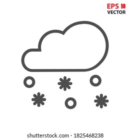 Icono de nieve en estilo plano y de moda aislado en fondo blanco. Símbolo de grabación para el diseño de su sitio web, logotipo, aplicación, interfaz de usuario. Concepto de icono de pronóstico meteorológico. Ilustración vectorial Eps 10.