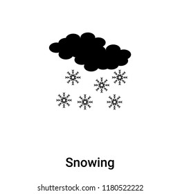 Snowing icon vector isolated on white background, logo concept of Snowing sign on transparent background, filled black symbol