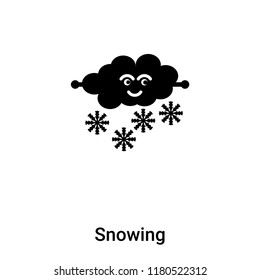 Snowing icon vector isolated on white background, logo concept of Snowing sign on transparent background, filled black symbol