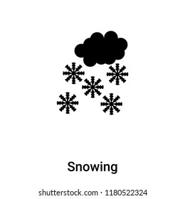 Snowing icon vector isolated on white background, logo concept of Snowing sign on transparent background, filled black symbol