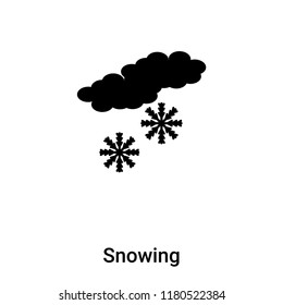 Snowing icon vector isolated on white background, logo concept of Snowing sign on transparent background, filled black symbol
