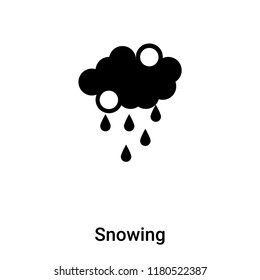 Snowing icon vector isolated on white background, logo concept of Snowing sign on transparent background, filled black symbol