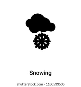 Snowing icon vector isolated on white background, logo concept of Snowing sign on transparent background, filled black symbol