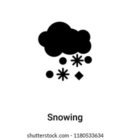 Snowing icon vector isolated on white background, logo concept of Snowing sign on transparent background, filled black symbol
