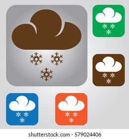 Snowing Icon. Weather icon clipart snow flakes.