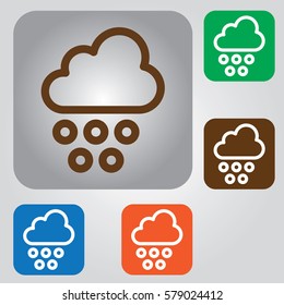 Snowing Icon. Weather icon clipart snow flakes. 
